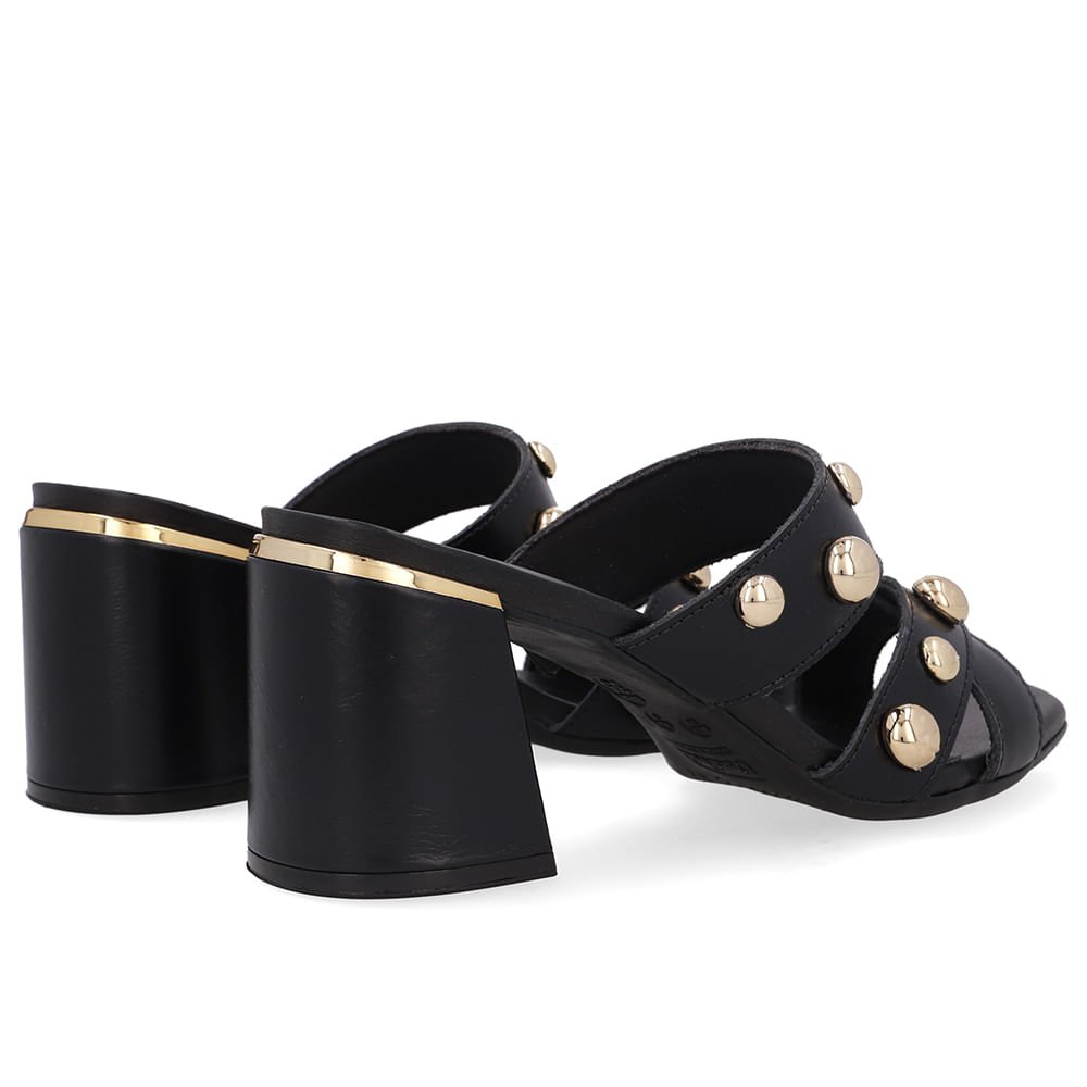 Tamanco Salto Bloco Couro Preto Esfera Preto 2