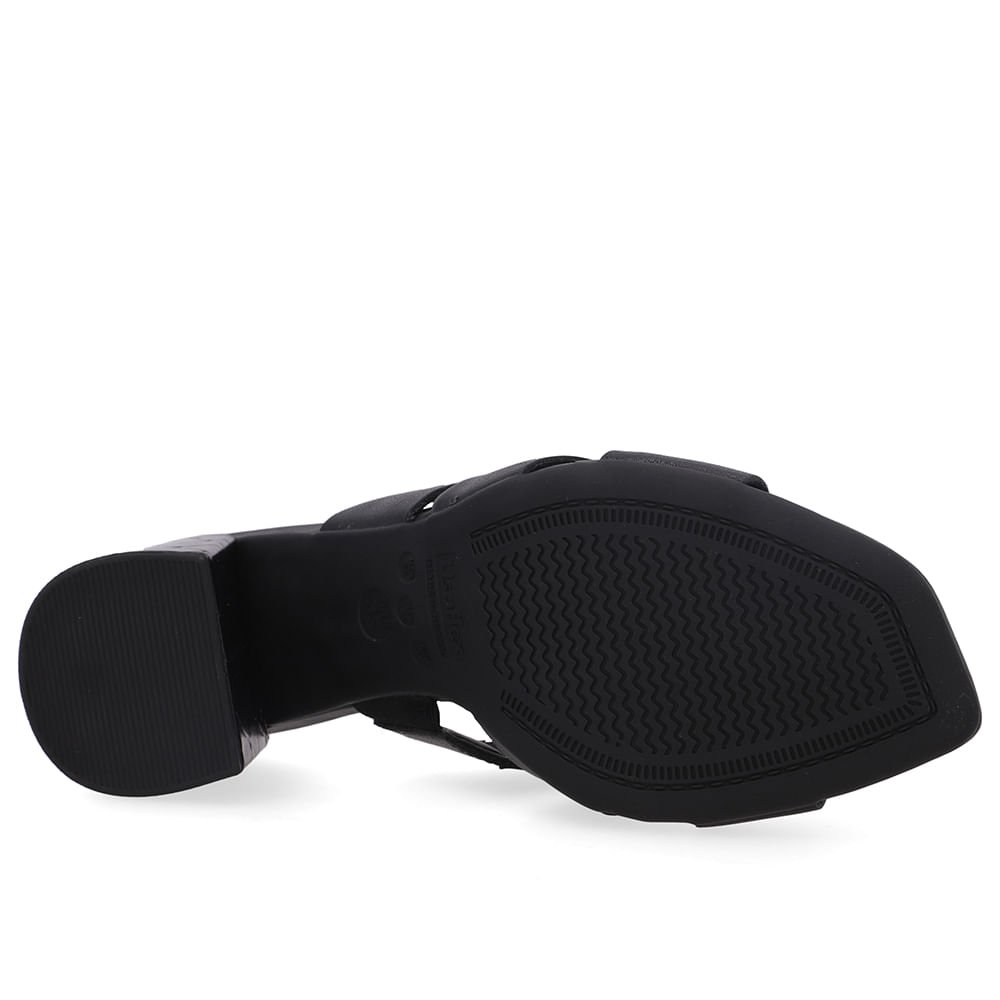 Tamanco Salto Bloco Couro Preto Preto 4