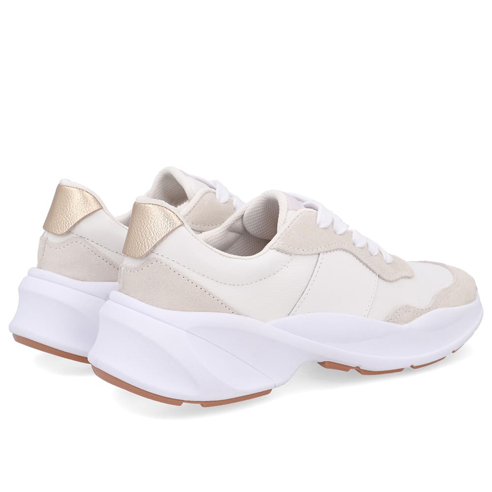 Tênis Tecido Branco Gelo Cadarço Branco/Bege 3