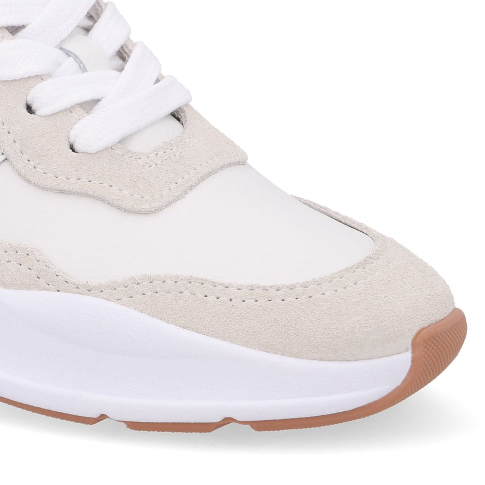 Tênis Tecido Branco Gelo Cadarço Branco/Bege 4