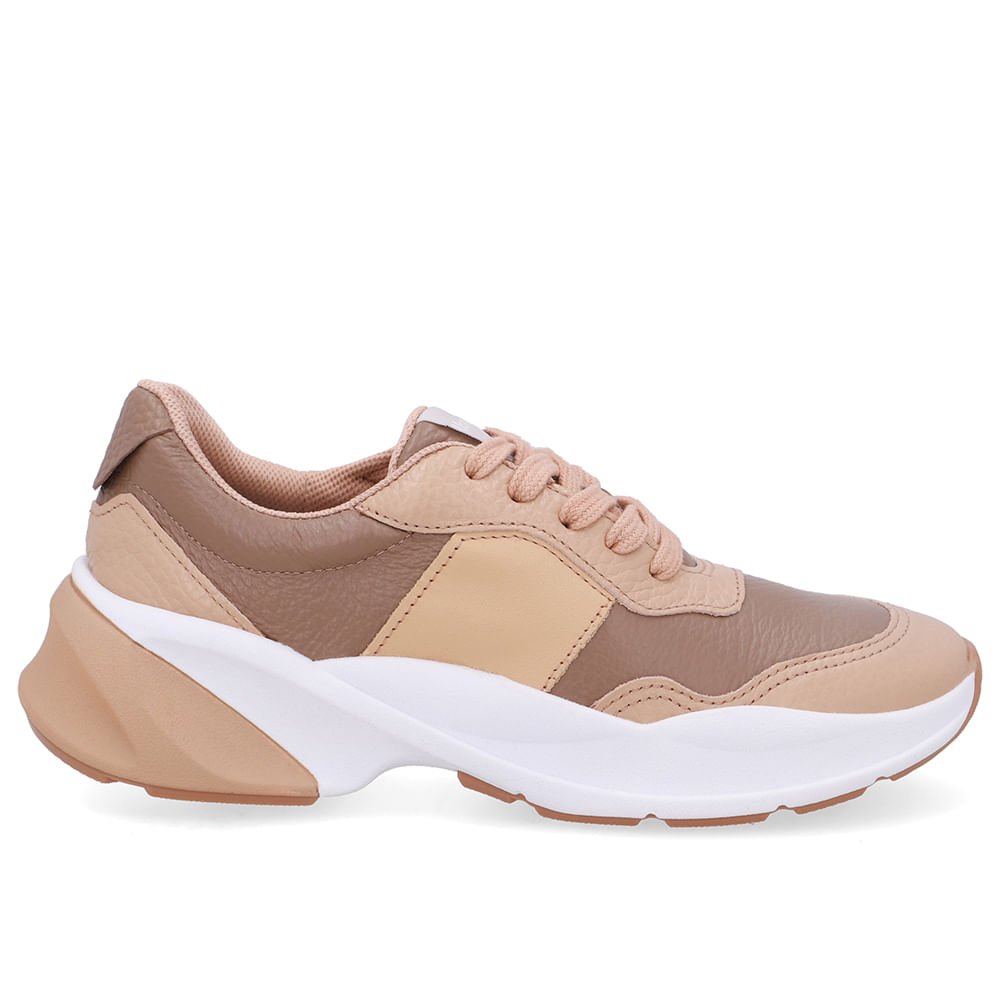 Tênis Tecido Bege Cadarço