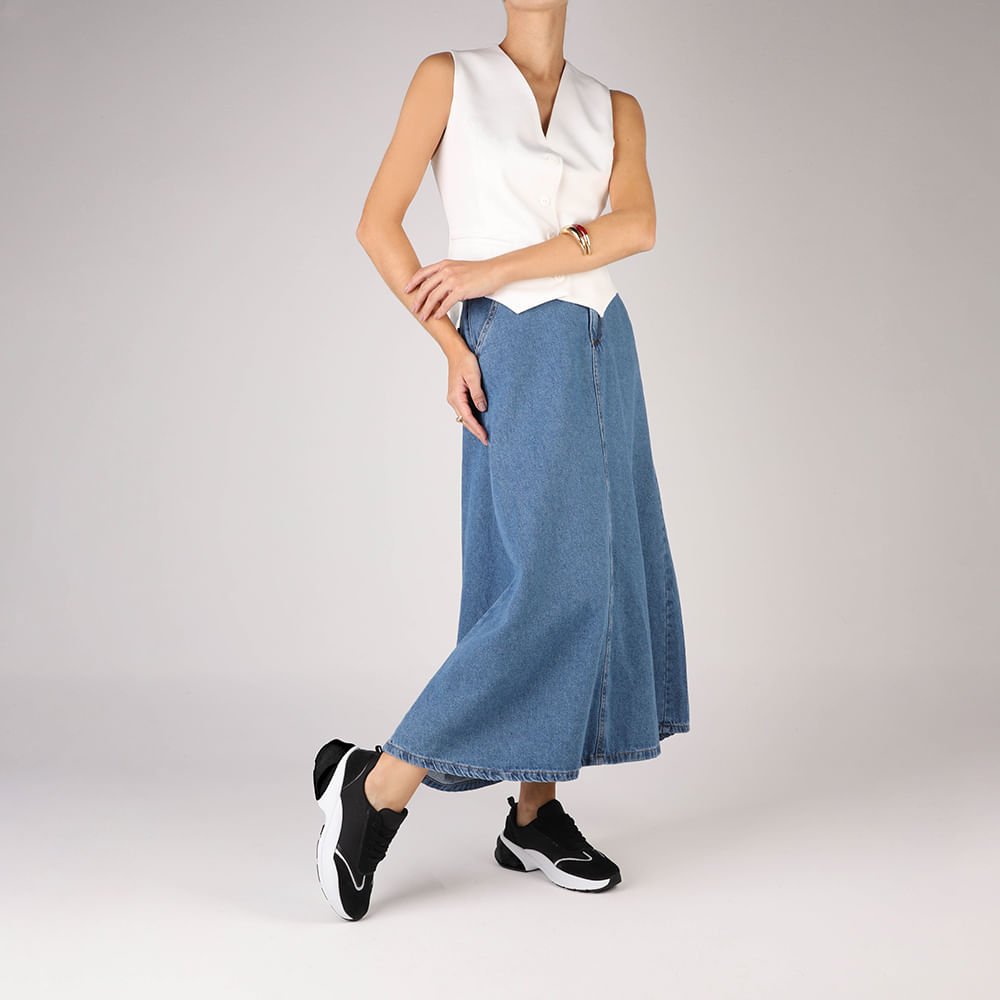 Tênis Lateral Tecido Preto Cadarço Preto 4