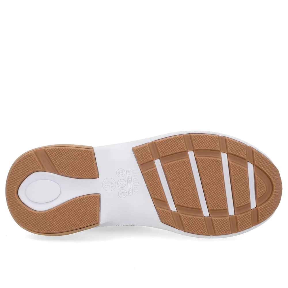 Tênis Tecido Couro Bege Cadarço Bege 5