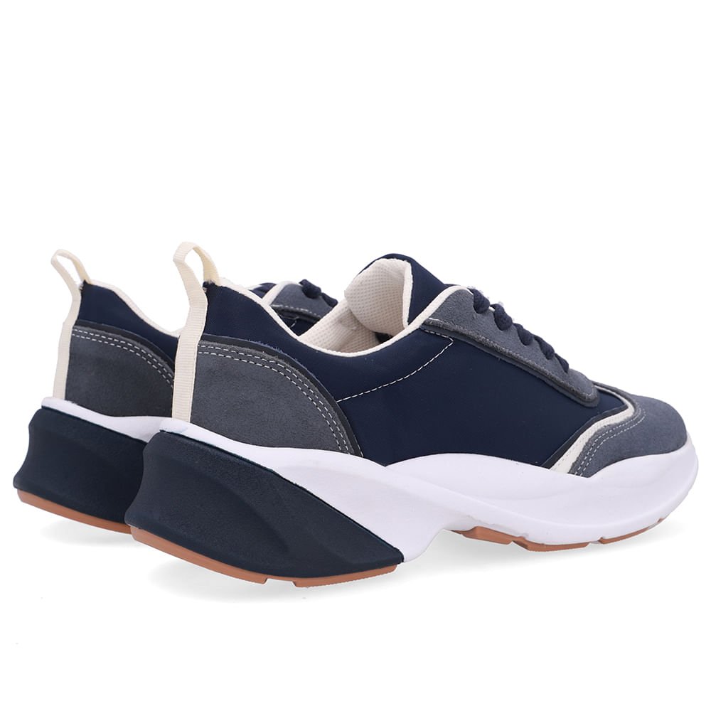 Tênis Lateral Tecido Azul Cadarço Azul 2