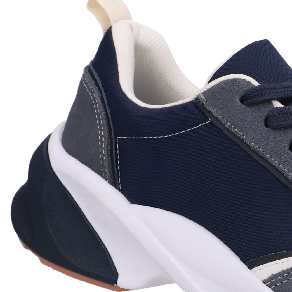 Tênis Lateral Tecido Azul Cadarço Azul 3