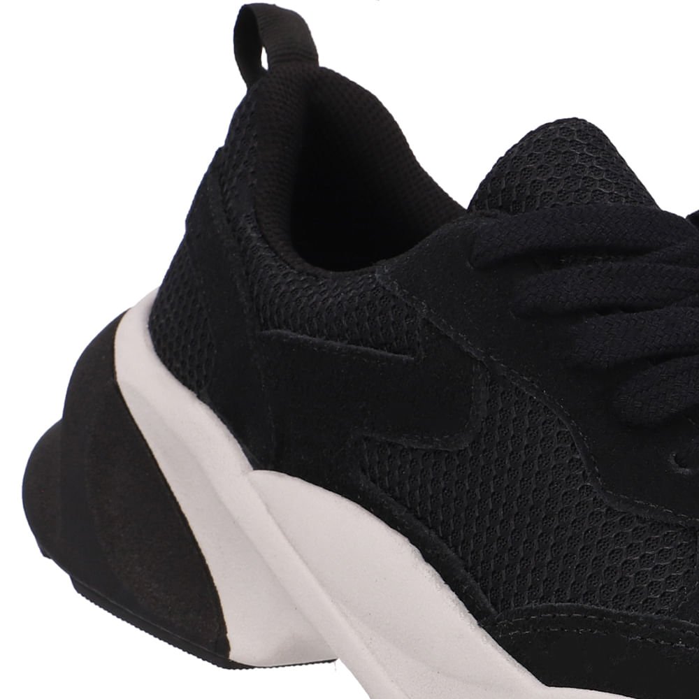 Tênis Tecido Couro Preto Cadarço Preto 4