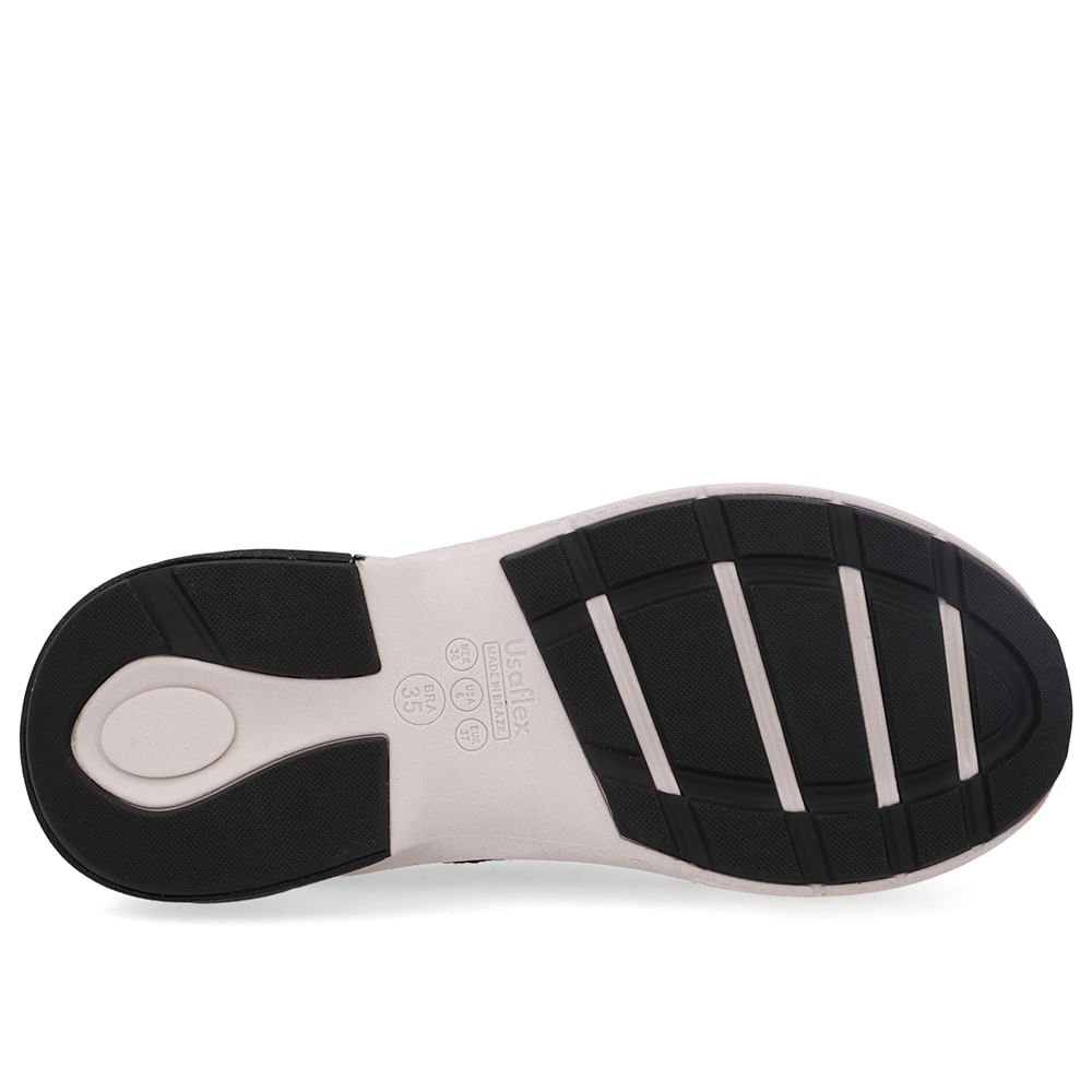 Tênis Tecido Couro Preto Cadarço Preto 5