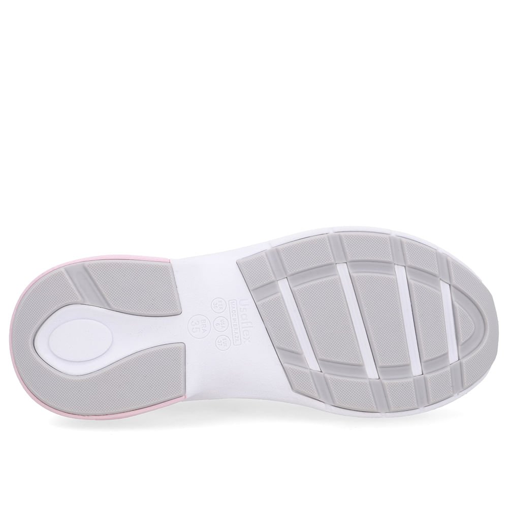 Tênis Tecido Couro Rosa Cadarço Elástico Rosa/Cinza 5