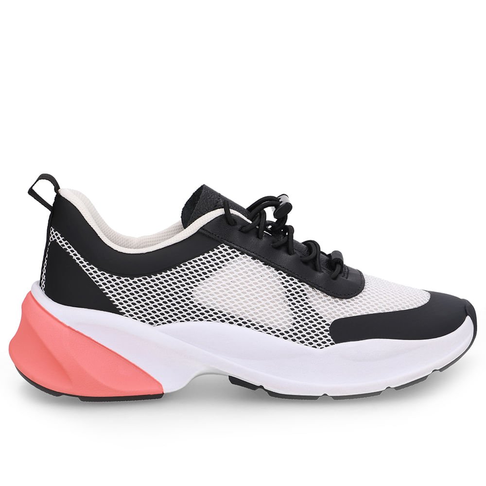 Tênis Tecido Couro Branco Cadarço Elástico