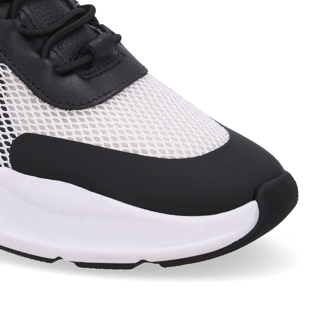 Tênis Tecido Couro Branco Cadarço Elástico Branco/Preto/Laranja 4