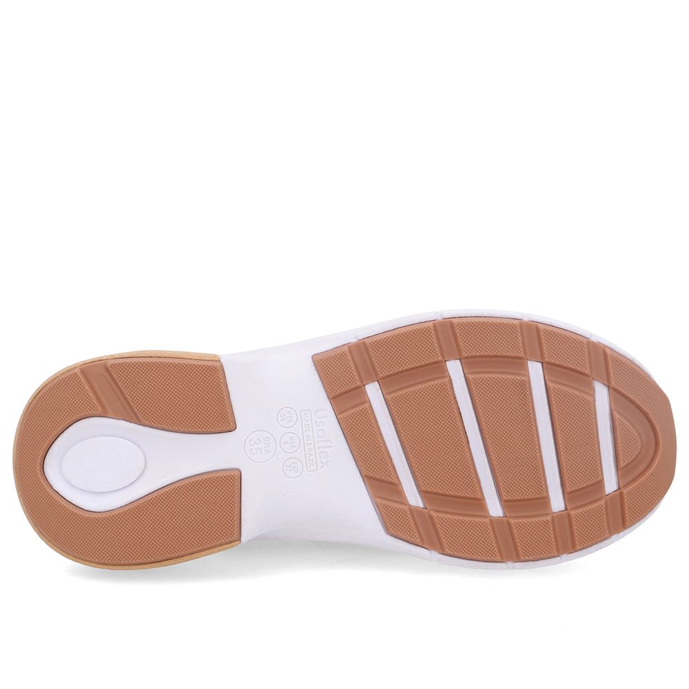 Tênis Lateral Tecido Branco Gelo Cadarço Bege 5