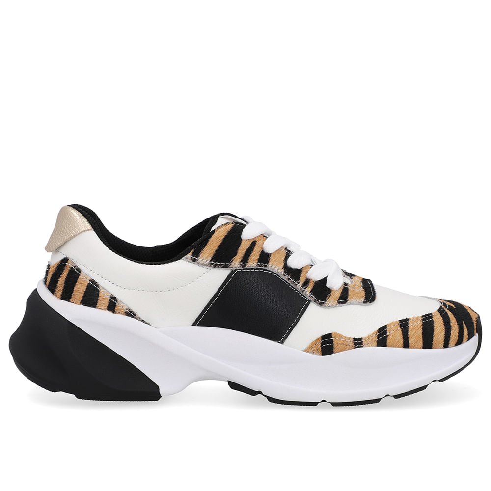 Tênis Tecido Animal Print Cadarço