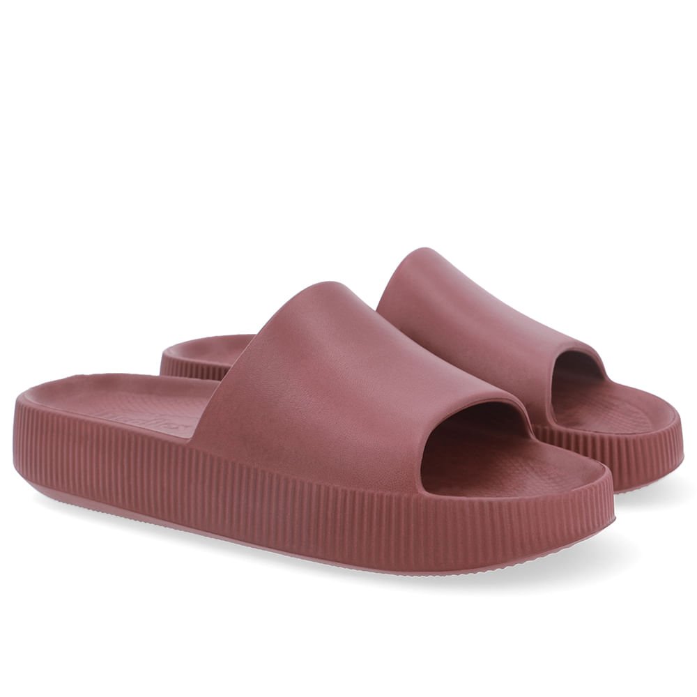 Chinelo Slide Marrom Poofy Salto Plataforma Eva Marrom 2