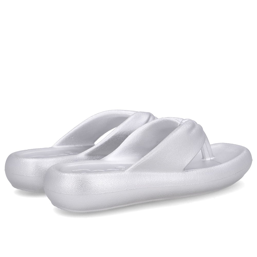 Chinelo Prata Poofy Bico Quadrado Eva Prata 3