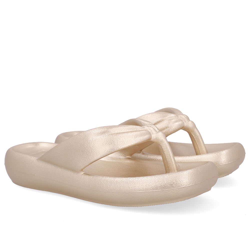 Chinelo Dourado Poofy Bico Quadrado Eva Dourado 2