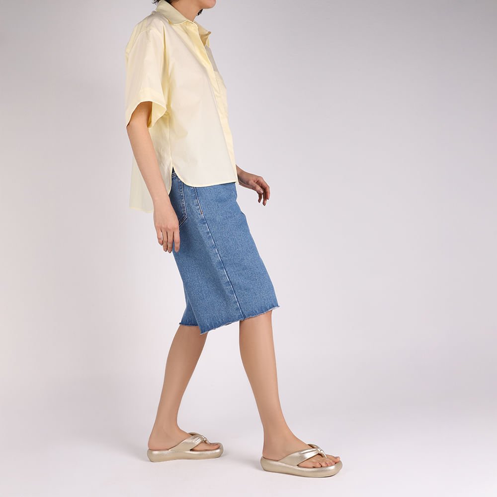 Chinelo Dourado Poofy Bico Quadrado Eva Dourado 4