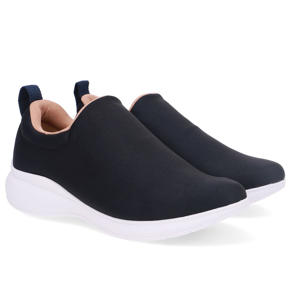 Tênis Slip On Azul Elastano Azul Marinho 2