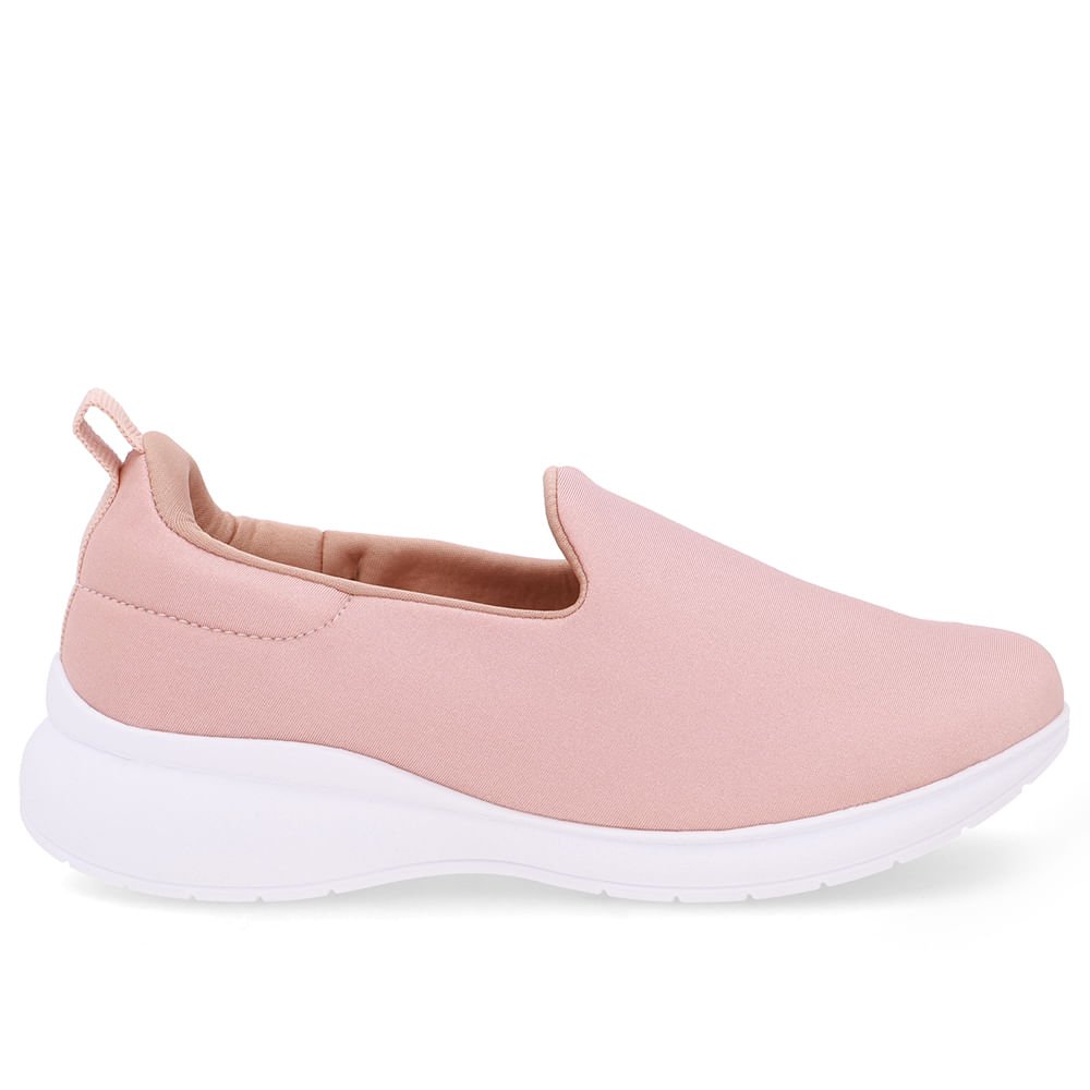 Tênis Slip On Rosa Tecido