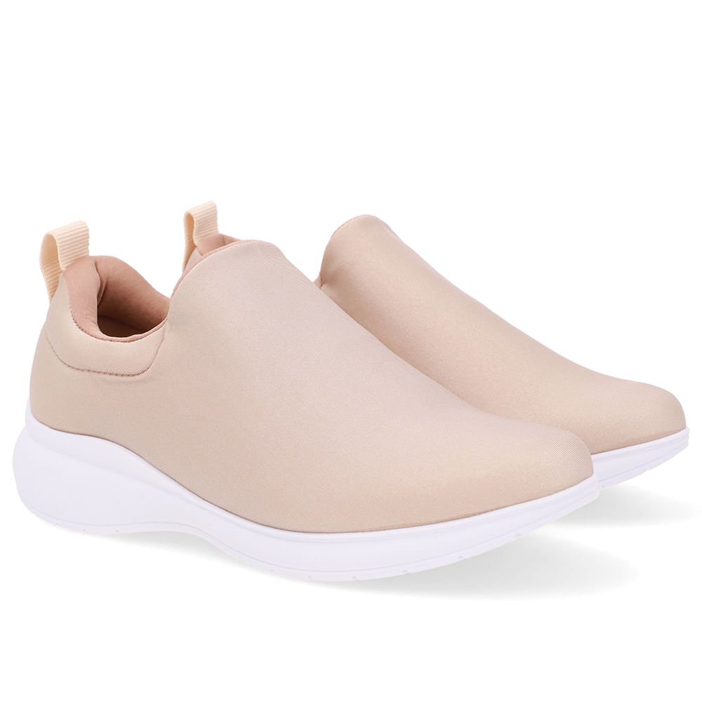 Tênis Slip On Bege Elastano Bege 2