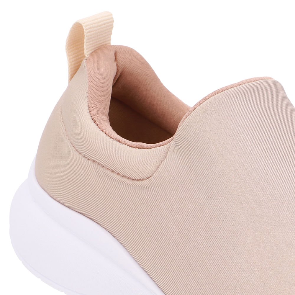 Tênis Slip On Bege Elastano Bege 4