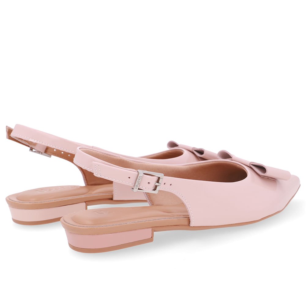 Slingback Rosa Verniz Laço Rosa 3