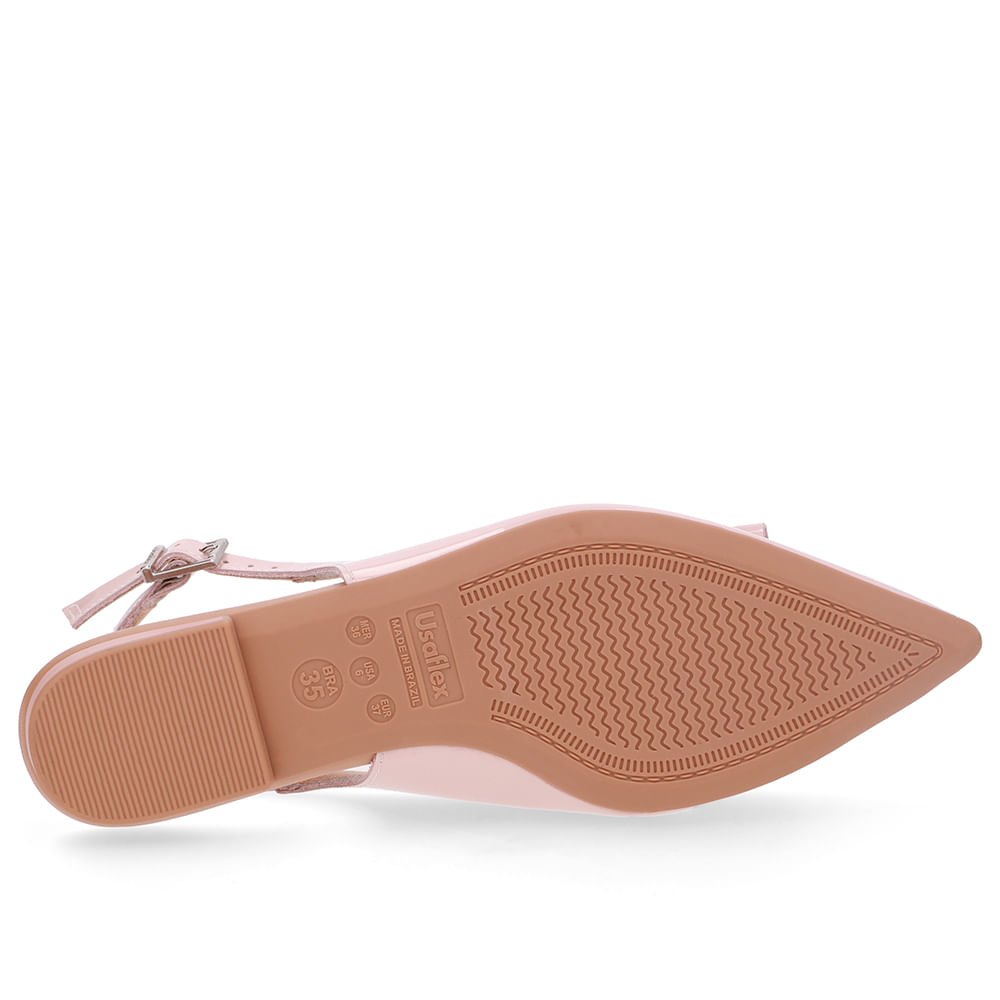 Slingback Rosa Verniz Laço Rosa 5