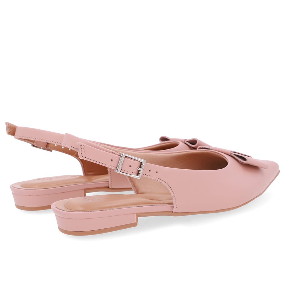 Slingback Rosa Couro Laço Rosa 3
