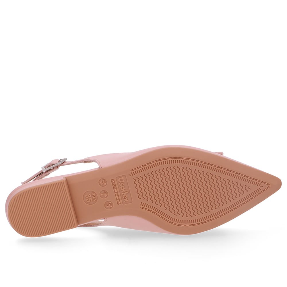 Slingback Rosa Couro Laço Rosa 5