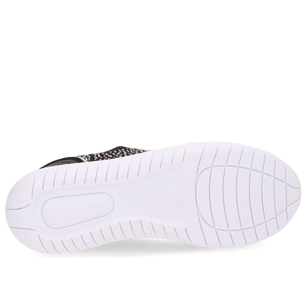 Tênis Slip On Tricot Preto Strass Preto 5