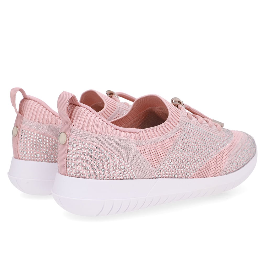 Tênis Slip On Tricot Cadarço Rosa Strass Rosa 3