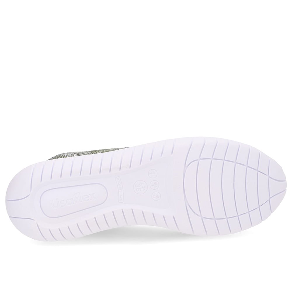 Tênis Slip On Tricot Cadarço Verde Strass Verde 5