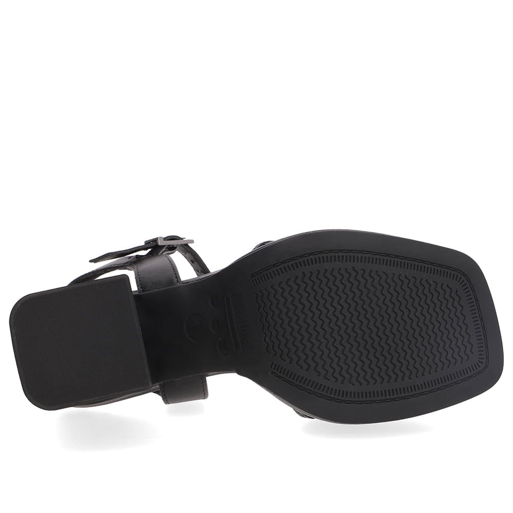 Sandália Salto Alto Couro Preta Tira Trançada Preto 5