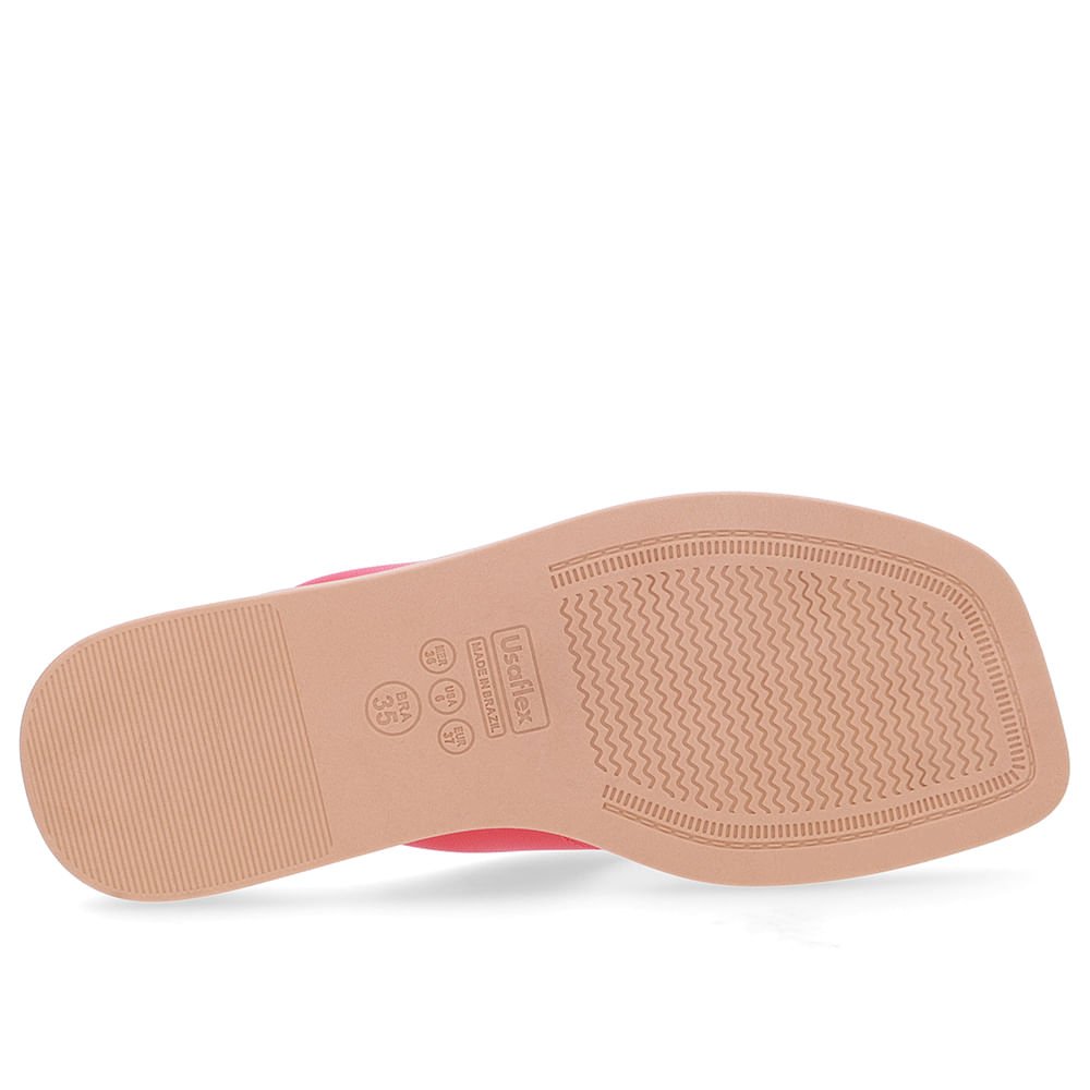 Chinelo Salto Baixo Couro Vermelho Vermelho 5