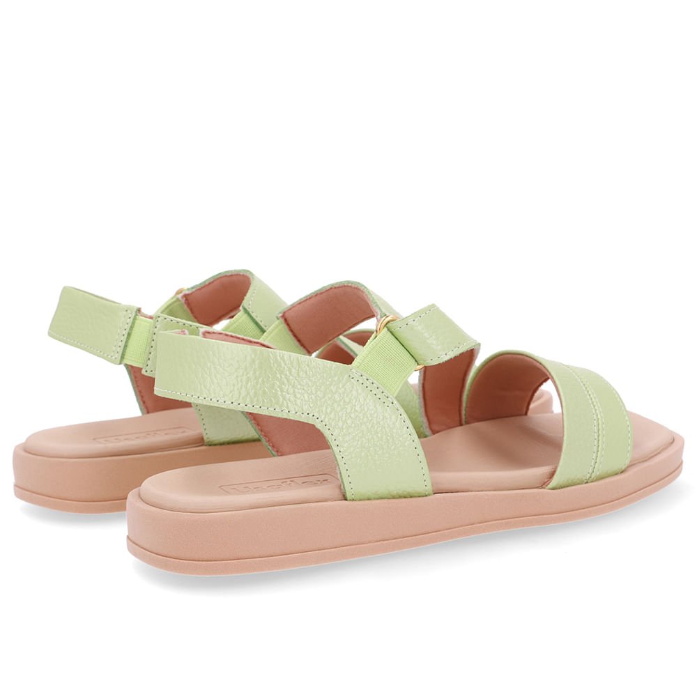 Sandália Bico Quadrado Couro Verde Verde 3