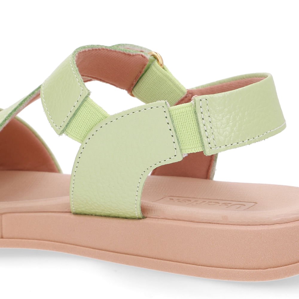 Sandália Bico Quadrado Couro Verde Verde 4