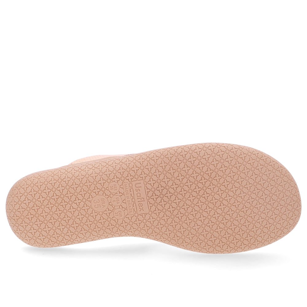 Chinelo Rasteiro Couro Laranja Claro Bege 5