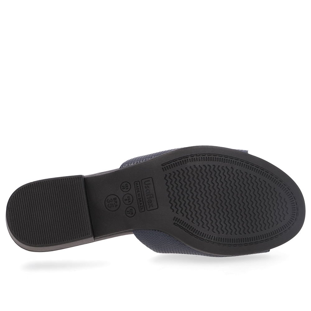 Tamanco Salto Bloco Couro Azul Azul Marinho 5