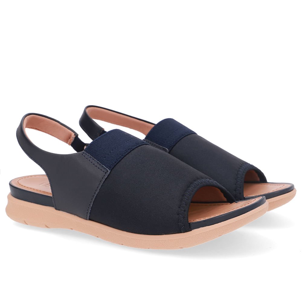 Sandália Plataforma Elastano Azul Azul/Preto 2