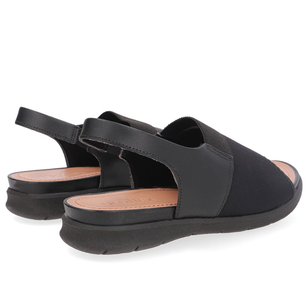 Sandália Plataforma Elastano Preta Preto 3
