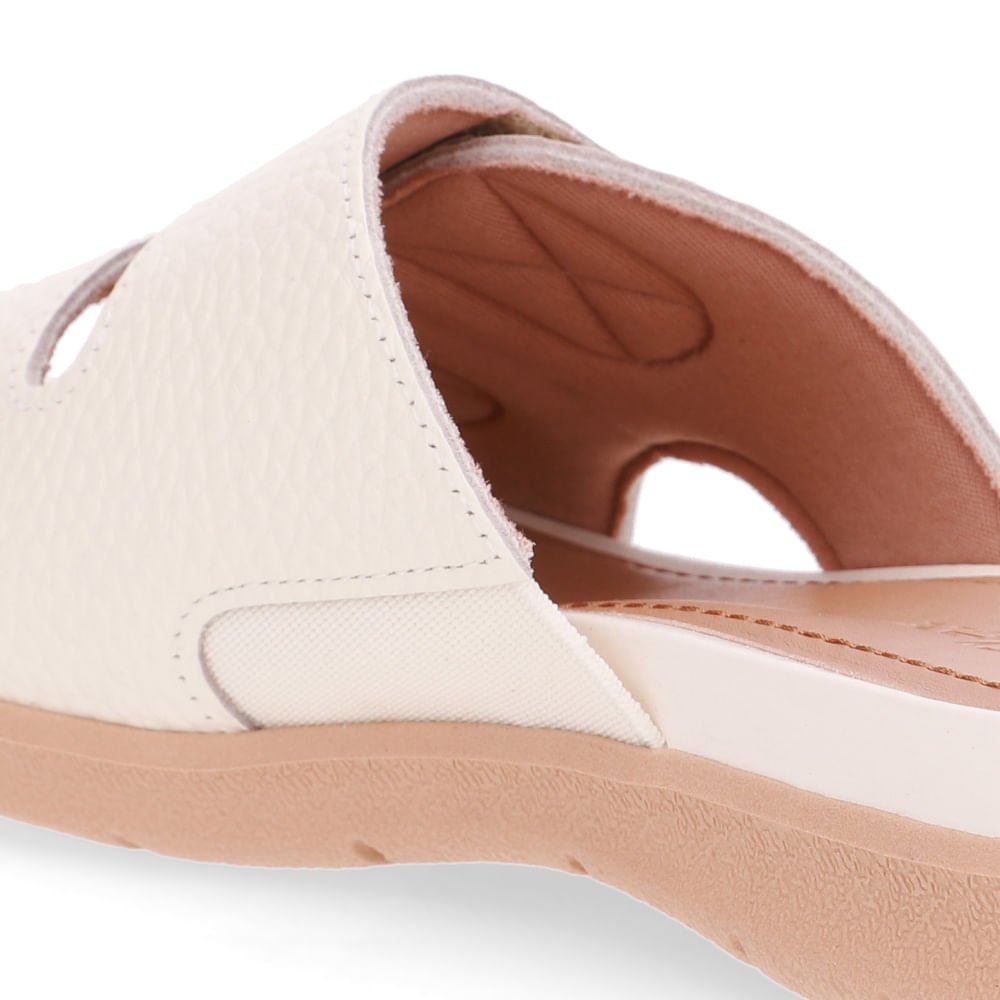 Slide Branco Marfim Plataforma Couro Fecho-Flex Branco 4