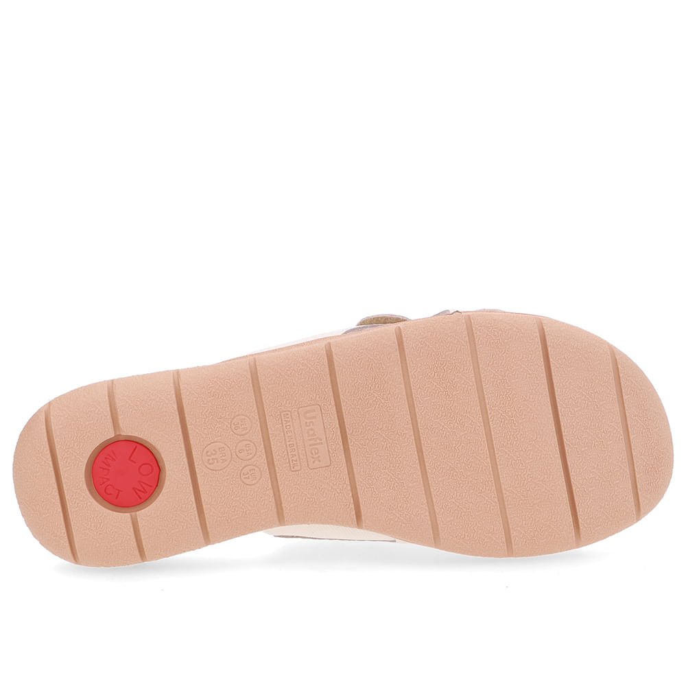 Slide Branco Marfim Plataforma Couro Fecho-Flex Branco 5