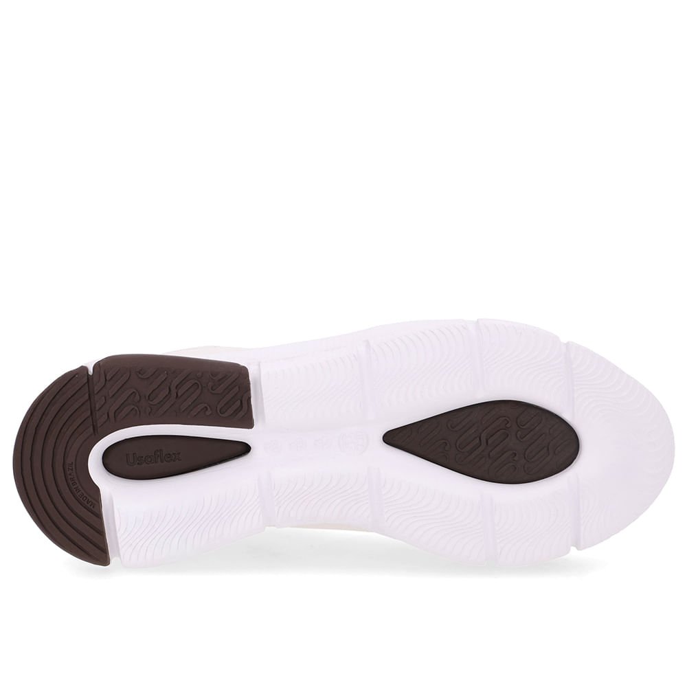 Tênis Couro Branco Detalhe Marrom Branco 5