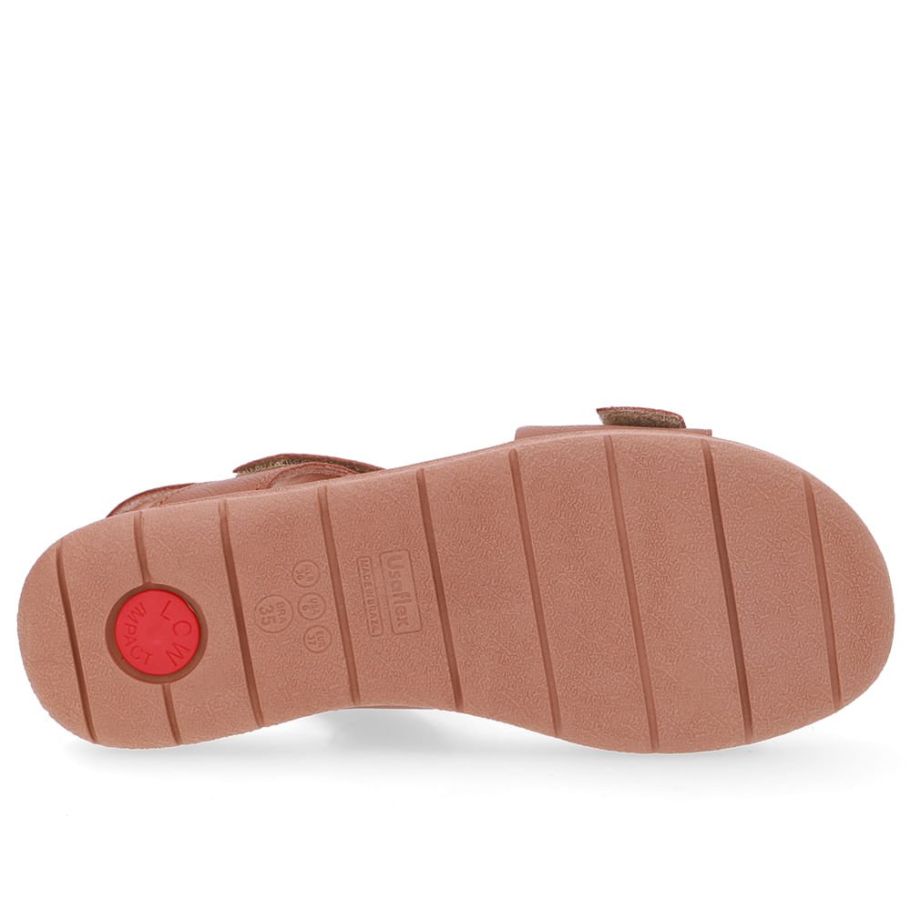 Sandália Plataforma Couro Marrom Fecho-Flex Marrom 5