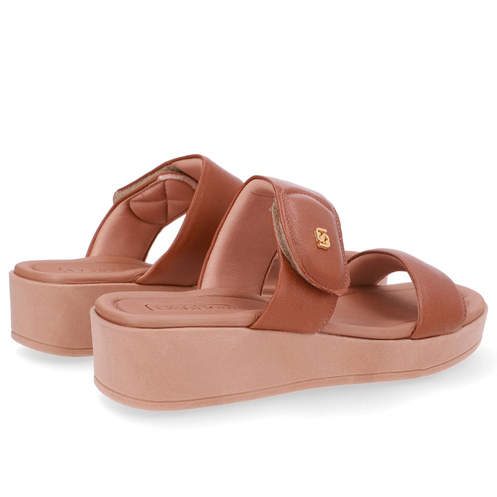 Tamanco Plataforma Couro Marrom Fecho-Flex Marrom 3