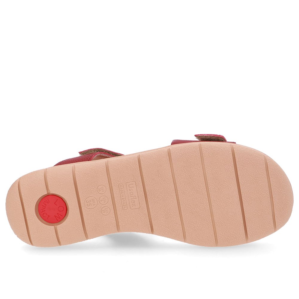 Sandália Plataforma Couro Vermelha Fecho-Flex Vermelho 5