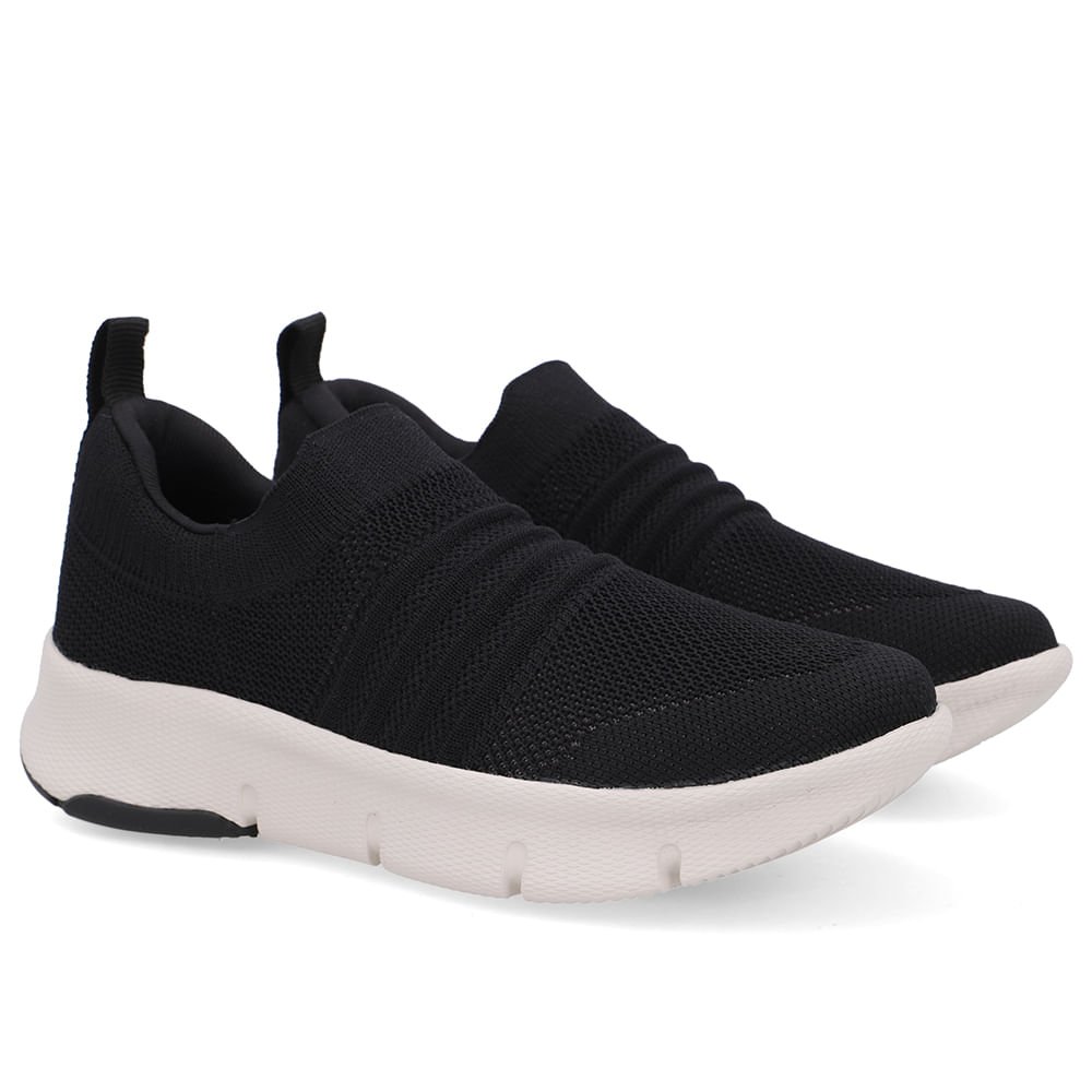 Tênis Tricot Preto Básico Preto 2