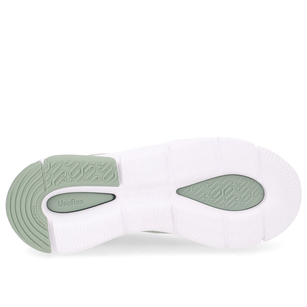 Tênis Couro Verde Detalhe Branco Verde 5