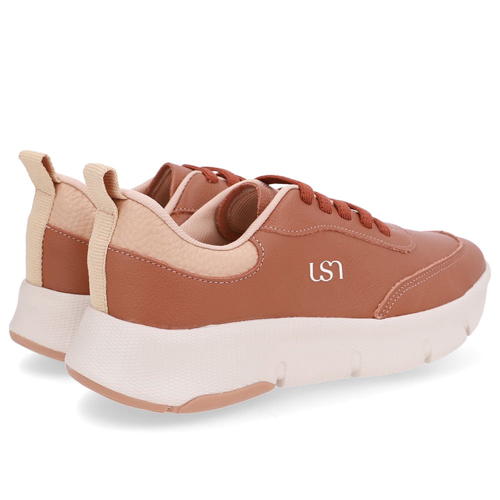 Tênis Couro Marrom Detalhe Marrom Claro Marrom 3