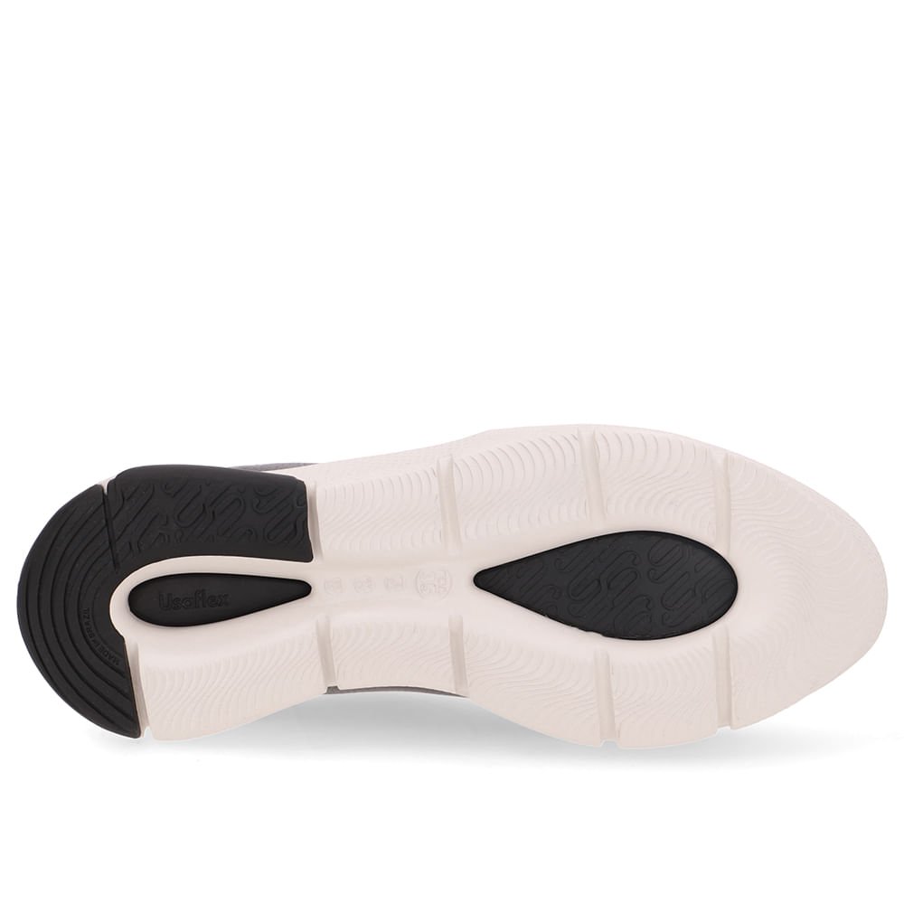 Tênis Couro Preto Detalhe Branco Preto 5