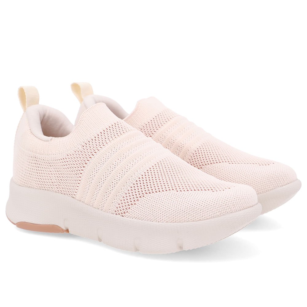 Tênis Tricot Branco Marfim Básico Marfim 2